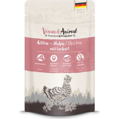 Venandi Animal Kitten 24 x kuracie s lososovým olejom 125 g