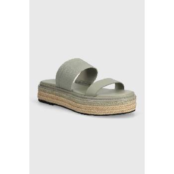 Calvin Klein Чехли Calvin Klein WEDGE SLIDE HE в сиво с платформа HW0HW01966 (HW0HW01966)