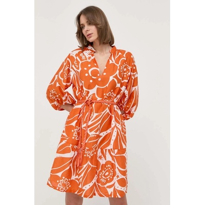 MARELLA Рокля с коприна Marella в оранжево къс модел със стандартна кройка (2332211234200)