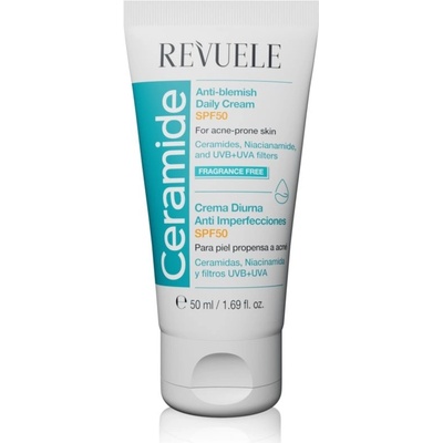 Revuele Ceramide Anti-Blemish Daily Cream denný ochranný krém pre problematickú pleť akné SPF 50 50 ml