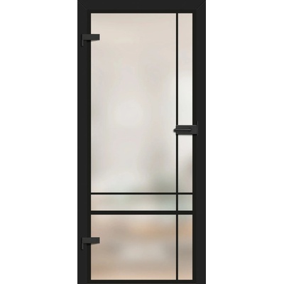 Erkado Celoskleněné GRAF 32 mléčné sklo s černými vzory 70 x 197 cm