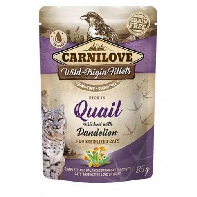 Carnilove Cat Pouch Quail enriched with Dandelion for Sterilised cats 85 g