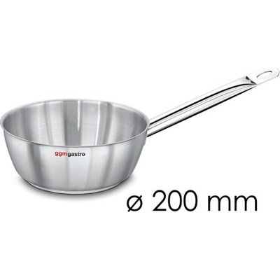 G.Gastro Soté pánev s rukojetí - Nerezová ocel (AISI 304), sendvičové dno - kónický tvar - 20 cm - D9800664