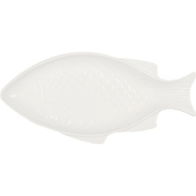Clayre & Eef Biela miska / tanier v tvare ryby Fish Bowl M - 29 x 14 x 3 cm / 150 ml