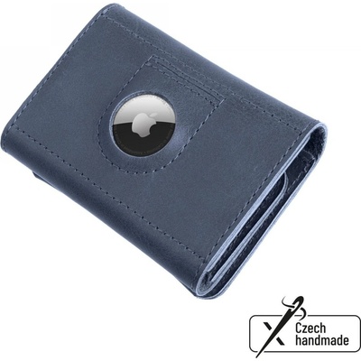 Fixed kožená Tripple Wallet for AirTag z pravé hovězí kůže modrá