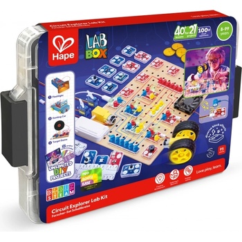 Hape Образователен комплект Hape - LabBox, Лаборатория за изследване на вериги (H5200)