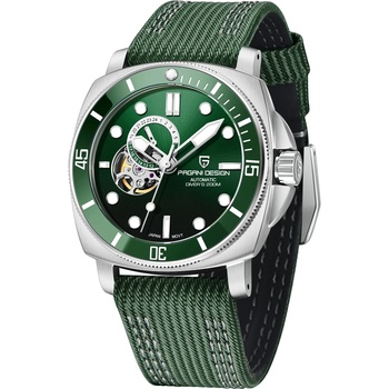 Pagani Мъжки часовник Pagani Design Collateral, Механичен, Зелен (PD-1736-GREEN)