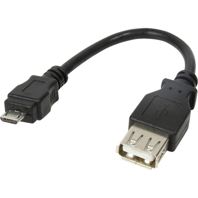 LogiLink Адаптер LogiLink USB 2.0, Micro-USB/M-USB-A/F, черен, 0, 1 м (AU0030)