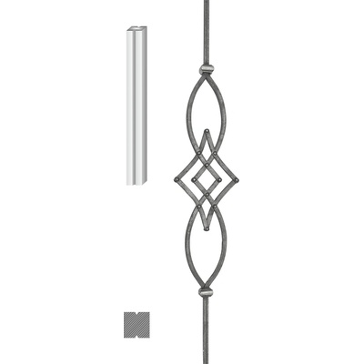 Tyč 12 x 12 mm, 970 x 170 mm