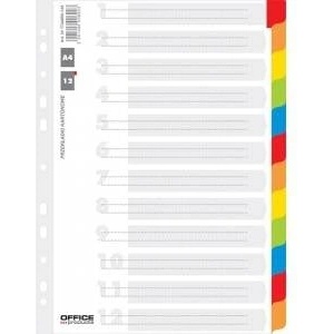 Office Products Herlitz CARDBOARD SCREENS A4 INDEX LAMINATED 12 COLORS