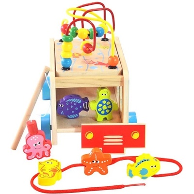 Acool Toy Игрален комплект Acool Toy - Автобус с морски животни, лабиринт, сортер, игра за нанизване (ACT11)