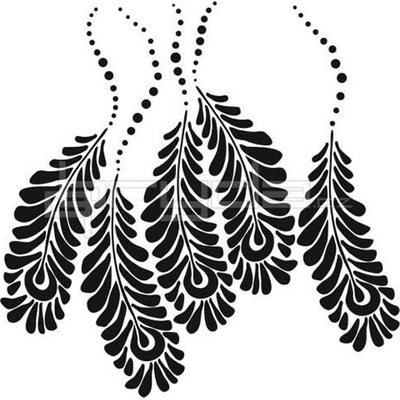 TCW Šablona 6"x 6" Peacock Feathers mini