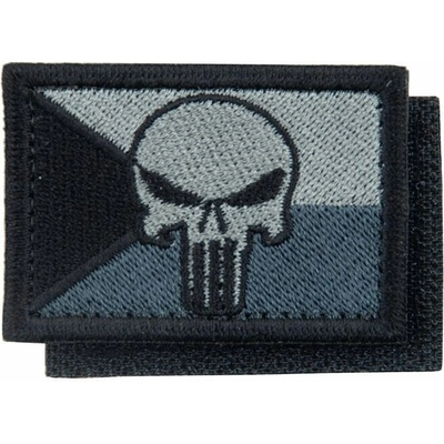 Nášivka: Vlajka Česká republika PUNISHER [64x44] [ssz] šedá | černá
