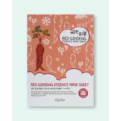 Esfolio Pure Skin Red Ginseng Essence Mask Sheet Textílna maska s extraktom červeného ženšenu 25 ml