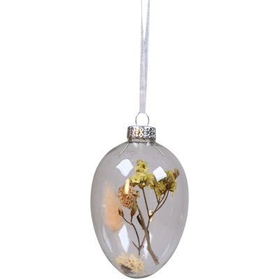 Det Gamle Apotek Závěsná velikonoční dekorace Dry Flower Pink/Yellow 9,5 cm