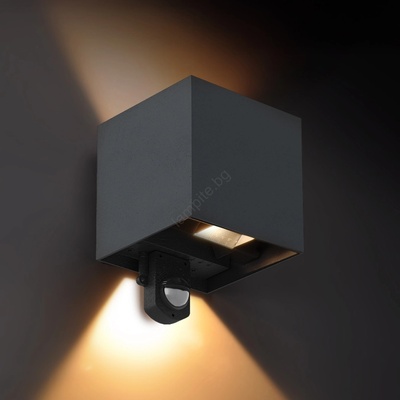 Brilagi - LED външно стенно осветително тяло с сензор CUBE LED/6W/230V антрацит (BG2295)