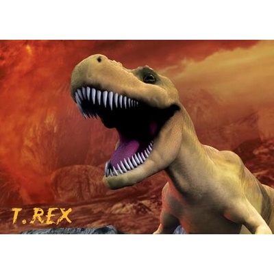 (B) 3D pohľadnica T-Rex