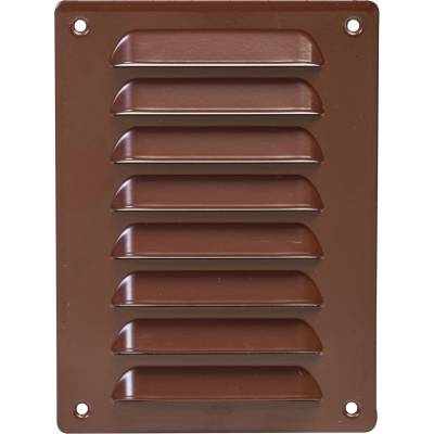 Ventishop KVMh 140x190 kovová hranatá větrací mřížka se síťkou, hnědá