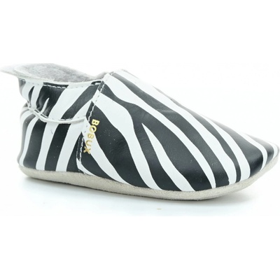 Bobux capáčky soft sole zebra print white