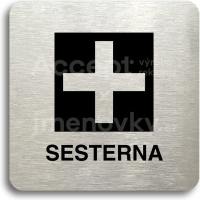ACCEPT Piktogram sesterna - stříbrná tabulka - černý tisk bez rámečku