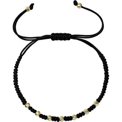 Evolution Group Pavona Luxusní černý náramek se zlatými kuličkami 93T00102 black