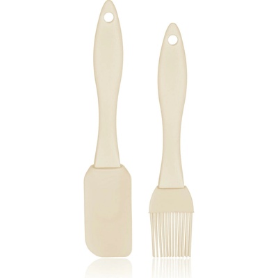 Stěrka 19cm+mašlovačka 17cm,silikon,plastová rukojeť,mix barev,sada 2díl.