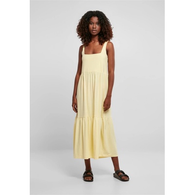 Urban Classics Ladies 7/8 Length Valance Summer Dress softyellow