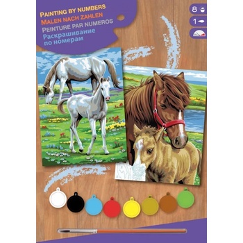 KSG Crafts Творчески комплект за рисуване KSG Crafts - Две картини, Коне (215)