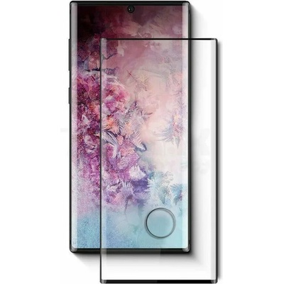 Samsung 3D Стъклен протектор с изрез за пръстов отпечатък Full Cover за Samsung N970 Galaxy Note 10, Черен (case friendly) (2256)