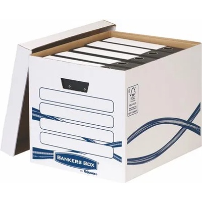 Fellowes Контейнер за документи, картон, FELLOWES, "Bankers Box Basic Tall", синьо-бял 4461001 (4461001)