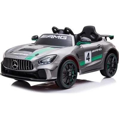 Mercedes-Benz GT4 AMG 12V - Детска акумулаторна кола, Сива, EVA гуми (SX1918-grey)