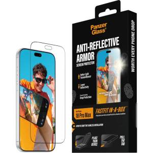 Panzer Стъклен протектор PanzerGlass за iPhone 18 Pro Max, Anti-reflective Armor w. FASTFIT IN-A-BOX