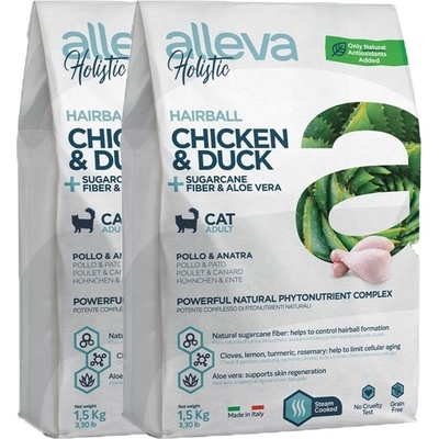 Alleva HOLISTIC Cat Hairball Chicken & Duck & Sugarcane Fiber & Aloe Vera 2 x 10 kg
