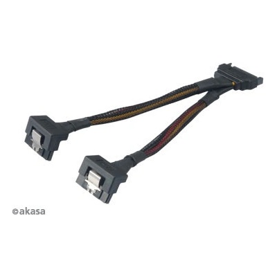 SATA napájecí rozdvojka Sata(M) na 2xSata(F) 15 cm - AK-CBPW15-15BK