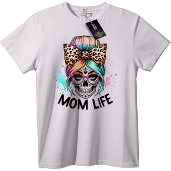 NOONEBRAND Тениска MOM LIFE Череп - XL, White