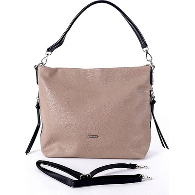 David Jones Paris Středně velká kabelka na rameno i crossbody 6727-2A hnědo-šedá