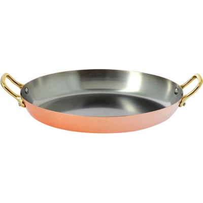 de Buyer Medená servírovacia oválna panvica s bronzovými uchami 32 cm Inocuivre