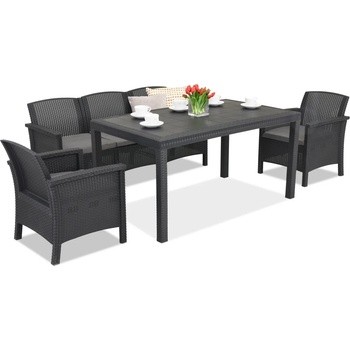 BICA Ратанов комплект Venezia Apetito 5 антрацит Bica (BCVEN5AN)