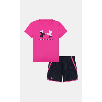 Under Armour dívčí set Ua Logo Woven Short Set růžová – Zboží Dáma