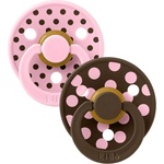 BIBS Залъгалки Bibs - Colour Studio Polka, 0-6 м, 2 броя, Baby Pink/Mocha (11034102) - baby