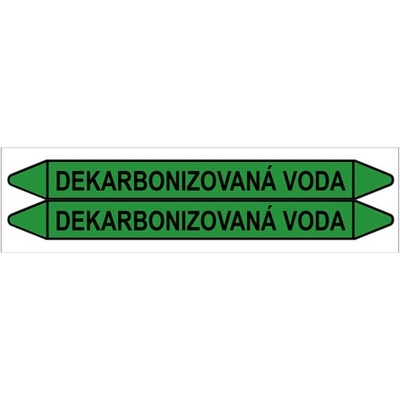 Značení potrubí, dekarbonizovaná voda,2 ks, 450 × 52 mm PZ 009062