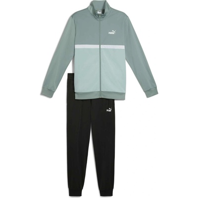 Puma chlapčenská súprava Colorblock Poly Suit Cl B zelená čierna biela