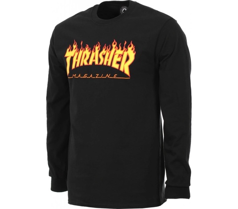 Thrasher Flame Logo LS black