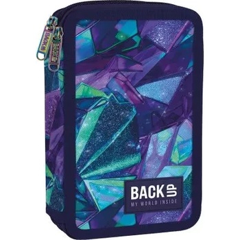 BackUP Purple Crystals несесер с 2 ципа ПЪЛЕН