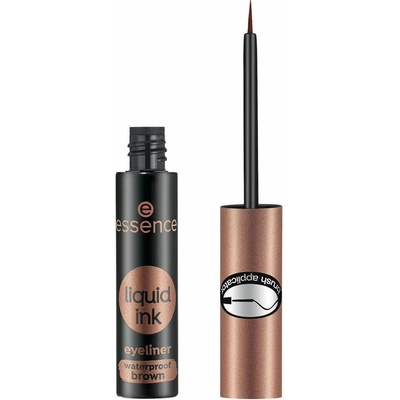 Essence Liquid Ink Eyeliner Waterproof Brown voděodolné inkoustové oční linky 02 Ash Brown 3 ml – Zboží Dáma