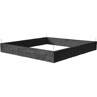 Barigadi Vyvýšený záhon betónový 200 x 200 cm výška 25 cm vzor štiepaný kameň antracit