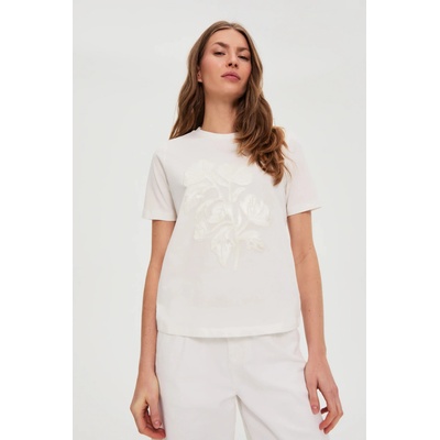 Moodo Блуза с апликация бяла Moodo Moodo | Byal | ЖЕНИ | XXL