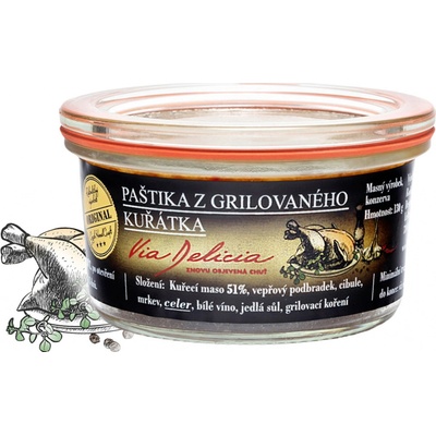 Via Delicia Paštika z grilovaného kuřátka 130 g – Zboží Dáma
