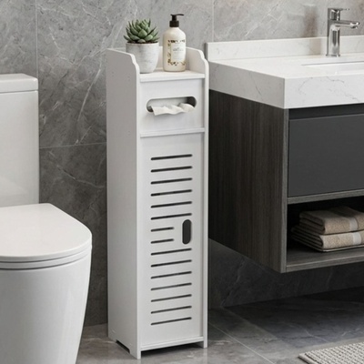 Pepita Тесен шкаф за баня 15x15x80см - Бял (KF-BS80)