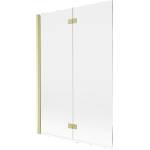 Mexen Mist параван за вана 2-крилен ляв 120 x 150 cm, прозрачен, златист четкан - 8A9-120-002-55-00-L (8A9-120-002-55-00-L)